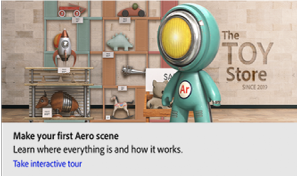 In-app learning resources in Adobe Aero