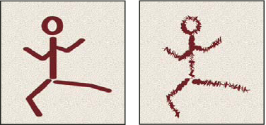 Photoshop Brush strokes with and without shape dynamics