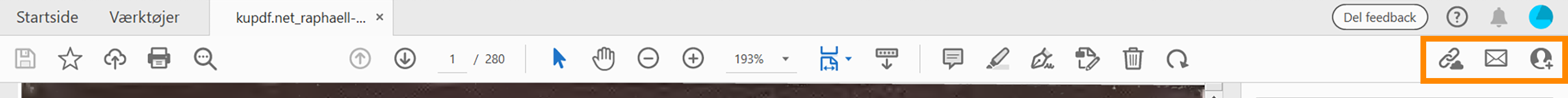 Værktøjer til deling af PDF'er