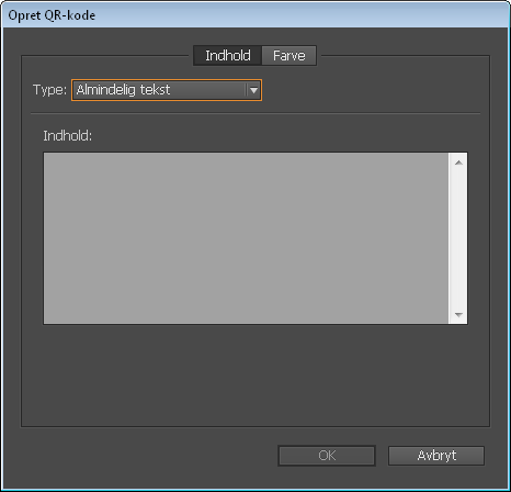 Dialogboksen Opret QR-kode