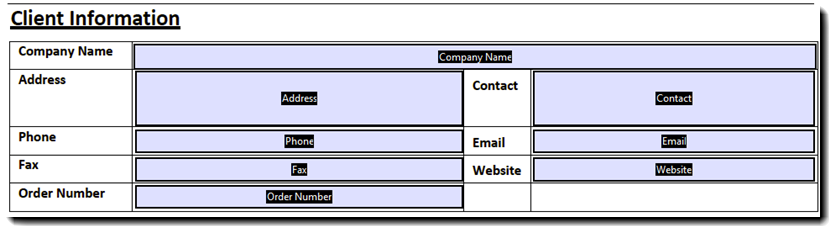 Alle felter har den rigtige størrelse og placering 