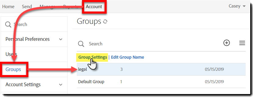 Gå til gruppeindstillinger