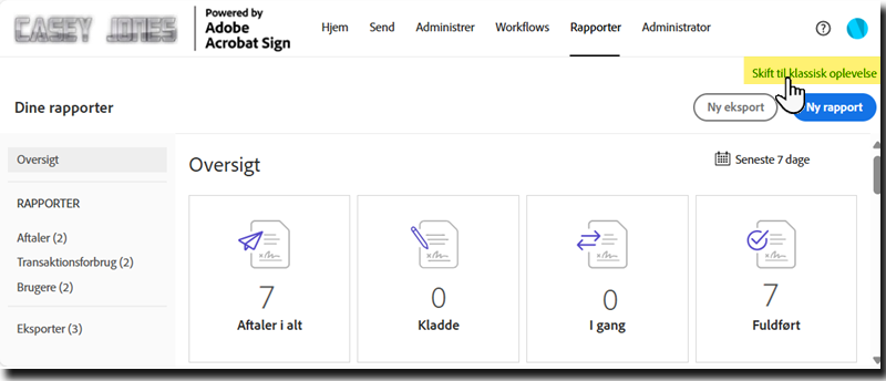 Siden Rapporter, der fremhæver skiftelinket til det klassiske miljø