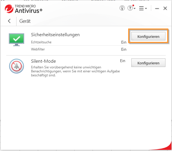 Sicherheitseinstellungen konfigurieren