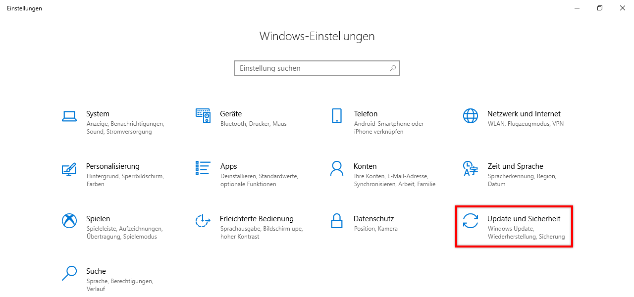 Update und Sicherheit