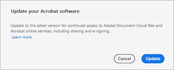 Acrobat auf die neueste Version aktualisieren