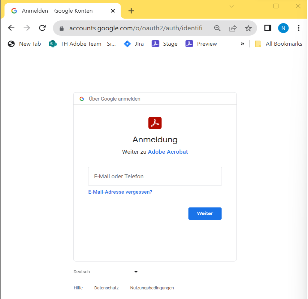 Mit Google-Konto anmelden