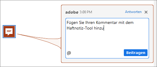 Notizkommentar in Acrobat