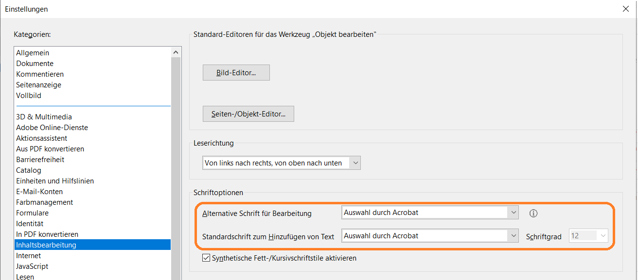 Ändere die Standardschriftart zum Hinzufügen und Bearbeiten von Text in einer PDF-Datei