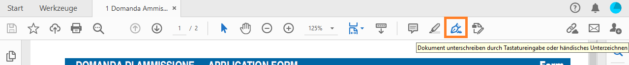Werkzeug zum globalen Signieren