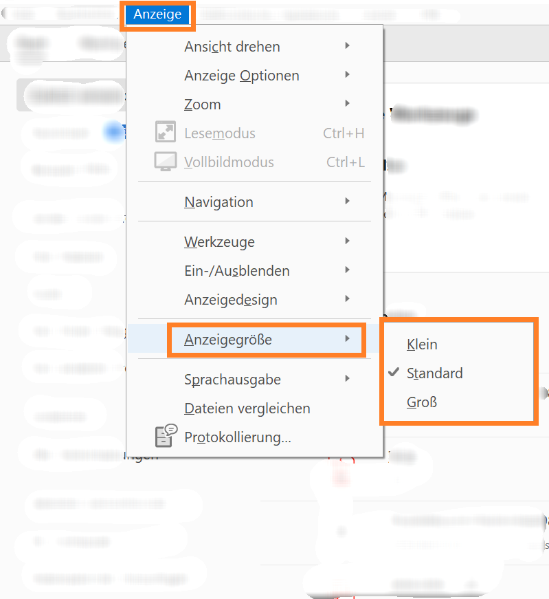 Anzeigegröße anpassen