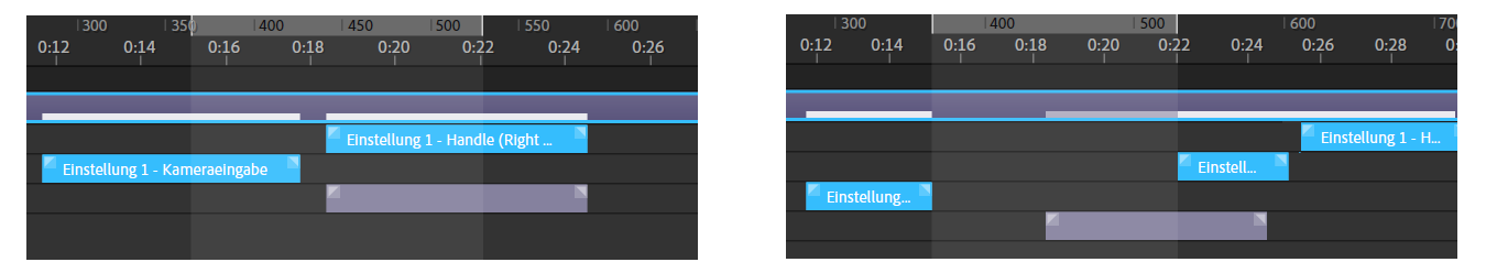A) Vorher B) Zeit einfügen