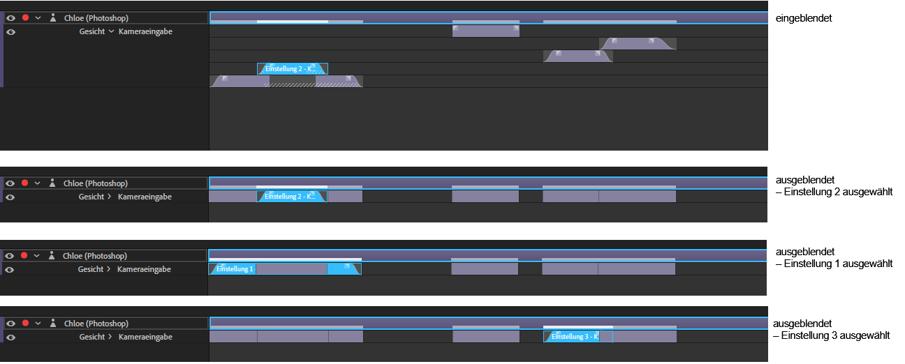 Reduzierte Ansicht der Einstellungen
