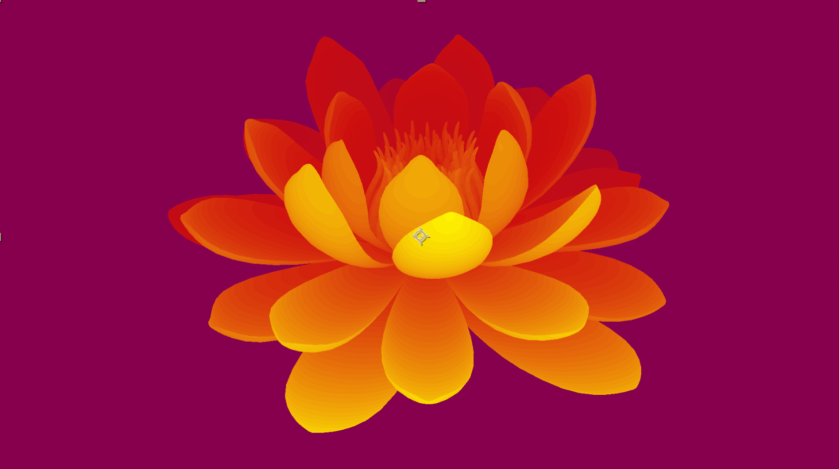 Eine in der Luft schwebende Lotosblume mit Tiefenzuordnung und hinzugefügtem Farbkorrektureffekt.