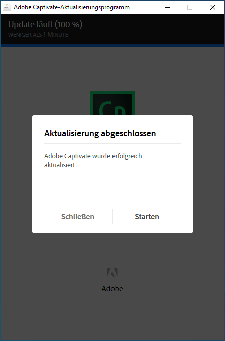 Update abgeschlossen