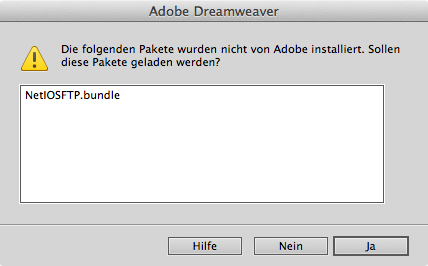 Bestätigung für das Laden von Bibliotheken von Drittanbietern
