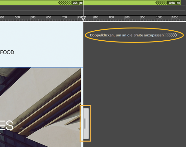 Größe der Ansicht ändern