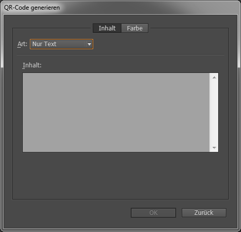 Dialogfeld „QR-Code generieren“