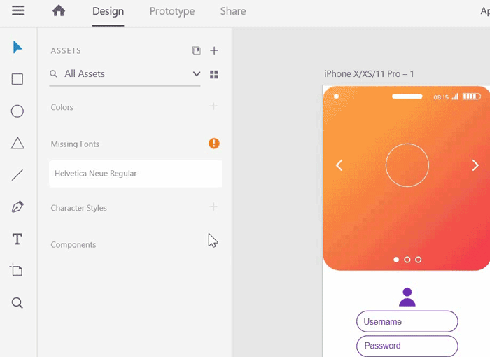 Kennzeichnung fehlender Schriften