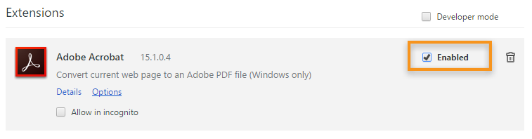 Clear the Enabled checkbox