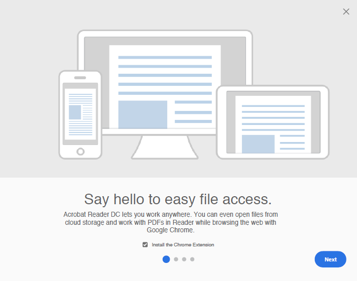 Prompt to install the Chrome extension
