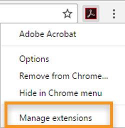 Manage extensions