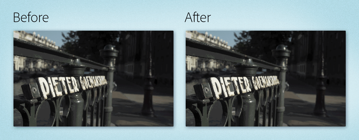 Before and after applying Camera-Shake Deblur effect