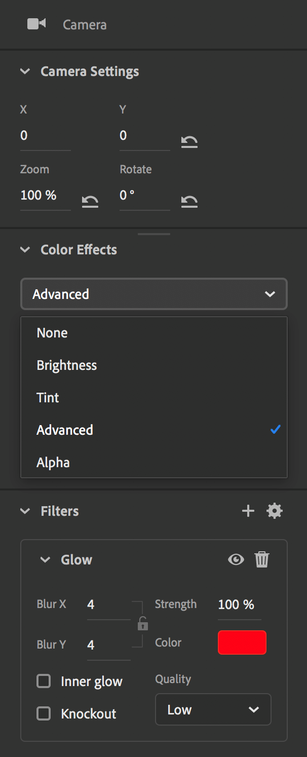 Updated camera options