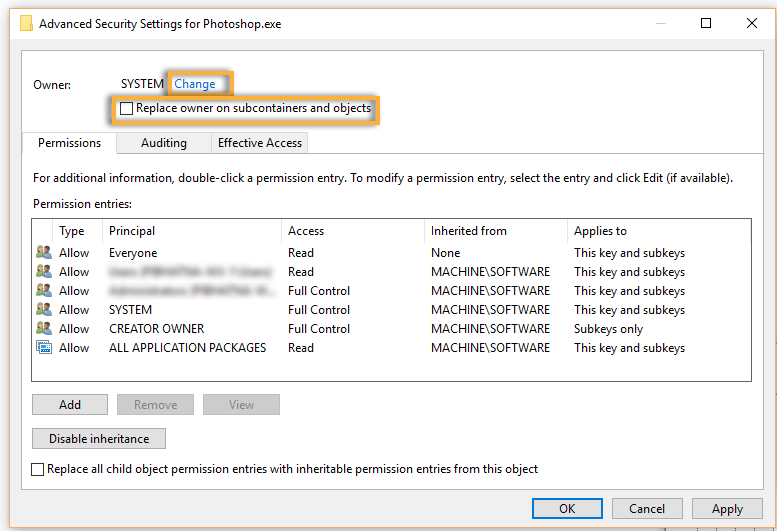 Change owner Change owner