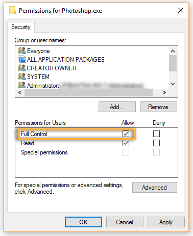 Full control Full control