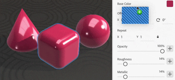 Using a color image to change the Base Color property of the selected material