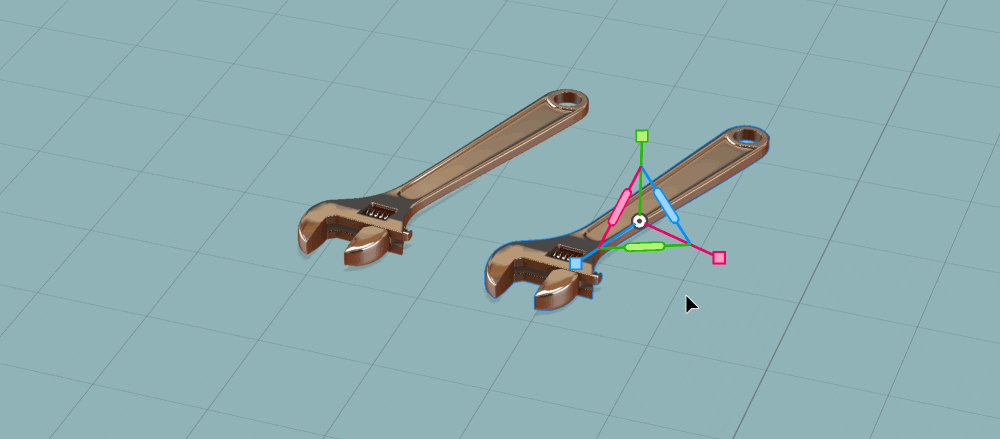 The Scale tool also allows planar scaling on two axes.