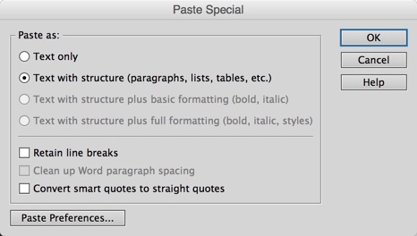 Some Paste Special options are disabled when not pasting from Word.