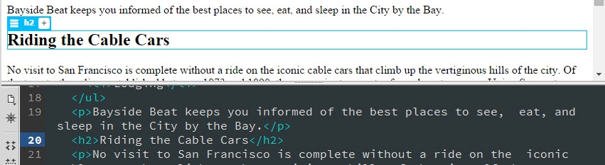 A heading is automatically formatted when pasted from Word.