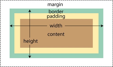 An element’s margin goes outside the width and height.
