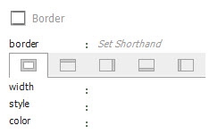 Tabs for setting borders on all sides or individually