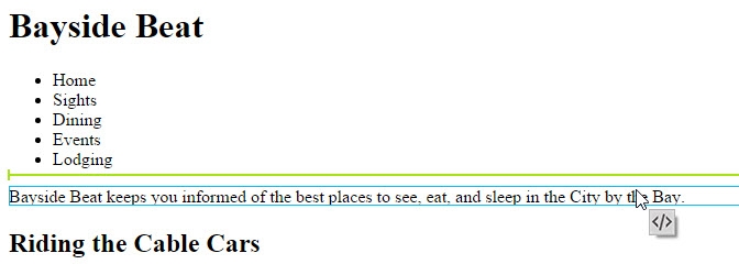 The icon by the mouse pointer helps position elements accurately when dragging and dropping.
