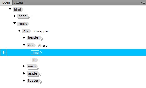 The image is nested correctly inside DOM panel.