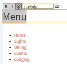 An link to the navigation menu is created. 