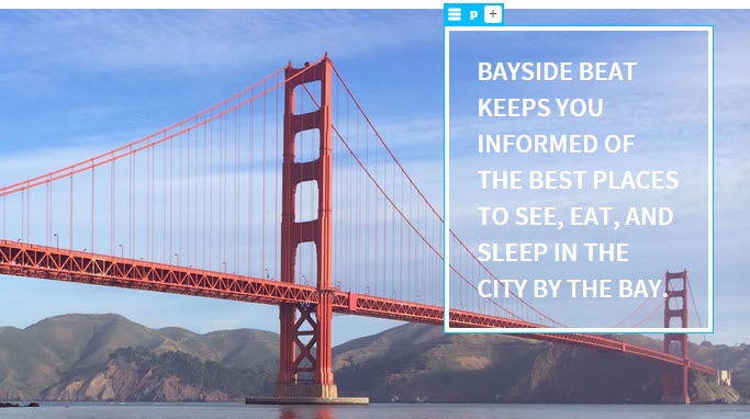 Text visually positioned above an image of the Golden Gate Bridge