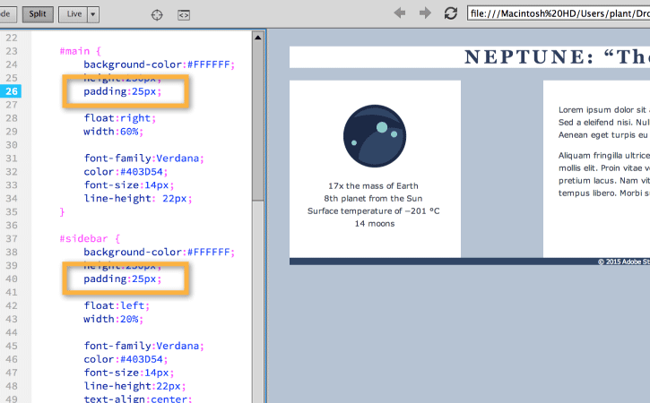 Add padding to create space around the content within the border of an element.