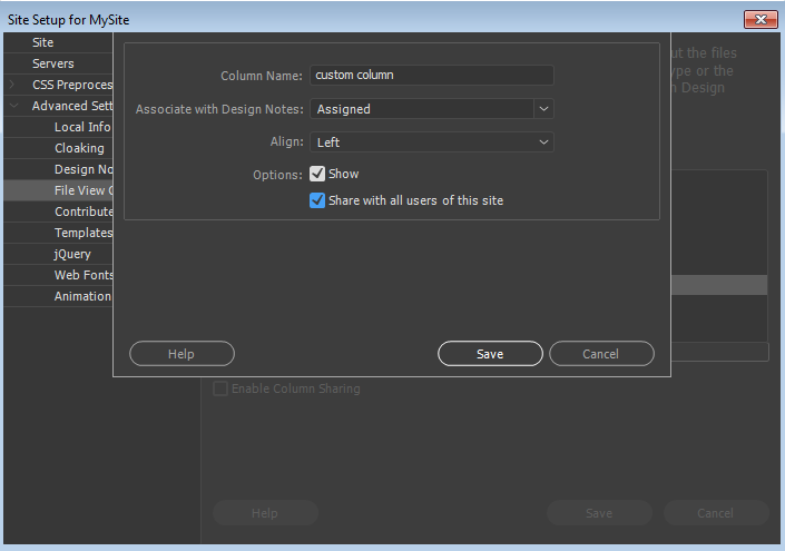 Adding custom columns