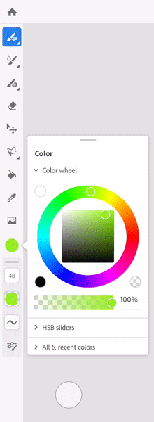 Creative Cloud Library colors in Fresco