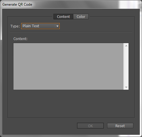 Generate QR Code dialog box