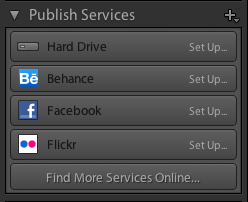 Lightroom Classic CC Publish Services panel