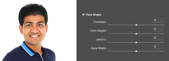 Face Shape settings