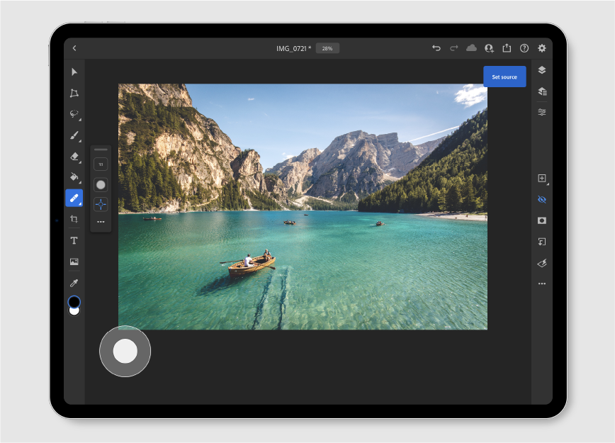 Before applying Healing Brush