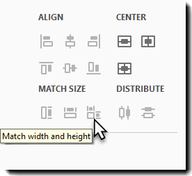 Match width and height tool
