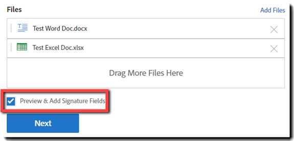 The Preview option enabled