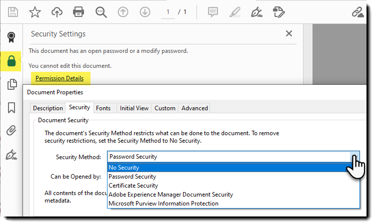 Modify the PDF document properties